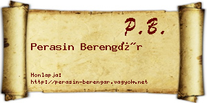 Perasin Berengár névjegykártya